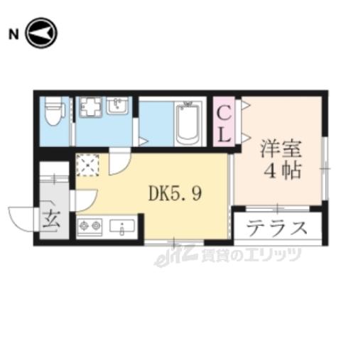 プリマヴェーラ九条(1DK/1階)の間取り写真