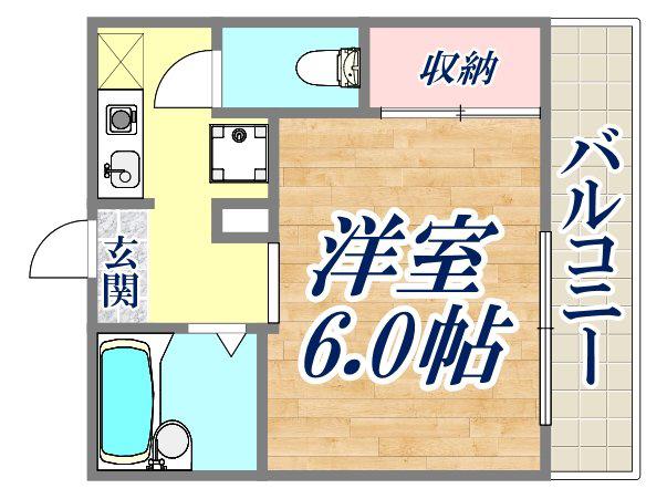 リッツメイト(1K/3階)の間取り写真