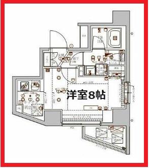 ベルシード北千住スール(1K/5階)の間取り写真