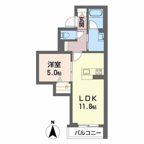 シャーメゾン蘇原(1LDK/2階)の間取り写真