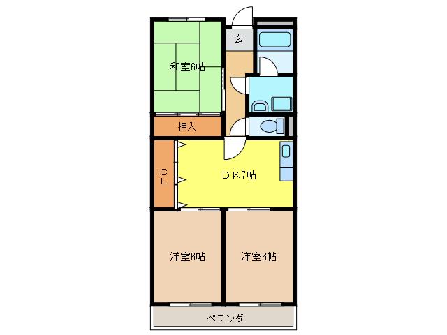 LINPIAグランメール(3DK/2階)の間取り写真