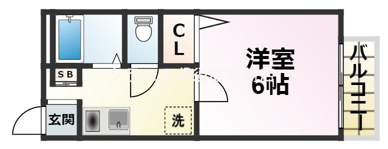 ビーライン須磨(1K/1階)の間取り写真