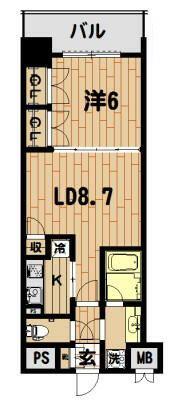 EPIC HIGASHI NIHONBASHI RESIDENCE(1LDK/10階)の間取り写真