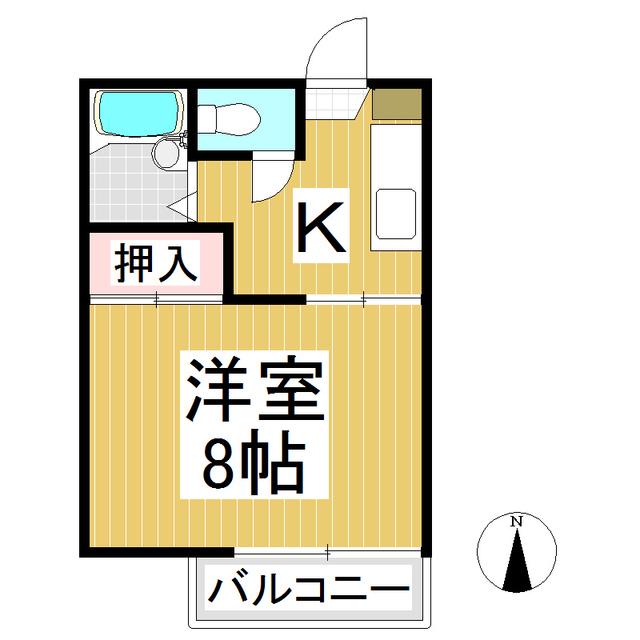 ラプラス西和田(1K/2階)の間取り写真
