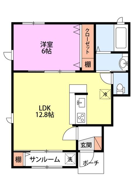 KACC213緑町II(1LDK/1階)の間取り写真