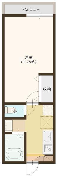 アスピア(1K/2階)の間取り写真