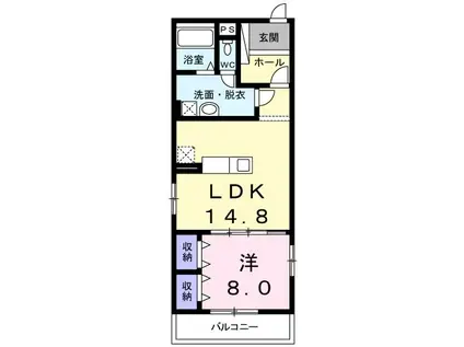 ルミエール エイトク一番町(1LDK/3階)の間取り写真