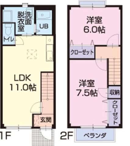 エスペランサ(2LDK/1階)の間取り写真