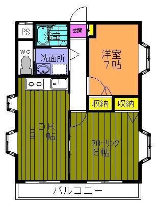 T&Lハイツ(2LDK/2階)の間取り写真
