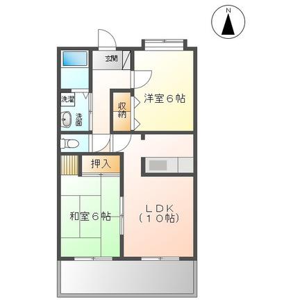 ピュアネス(2LDK/3階)の間取り写真