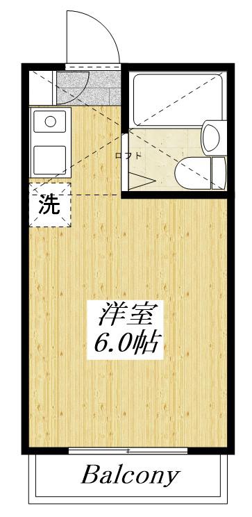 パークアベニュー デュエット大木(ワンルーム/2階)の間取り写真