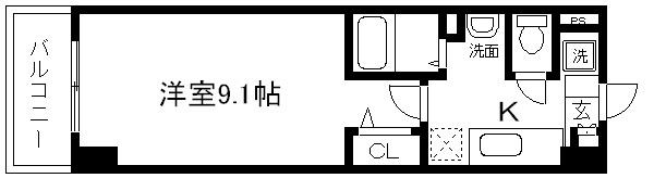 プラネシア星の子京都駅前(1K/11階)の間取り写真
