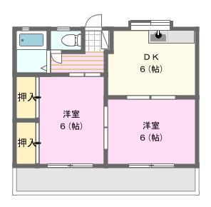 コーポ葵1(2DK/1階)の間取り写真
