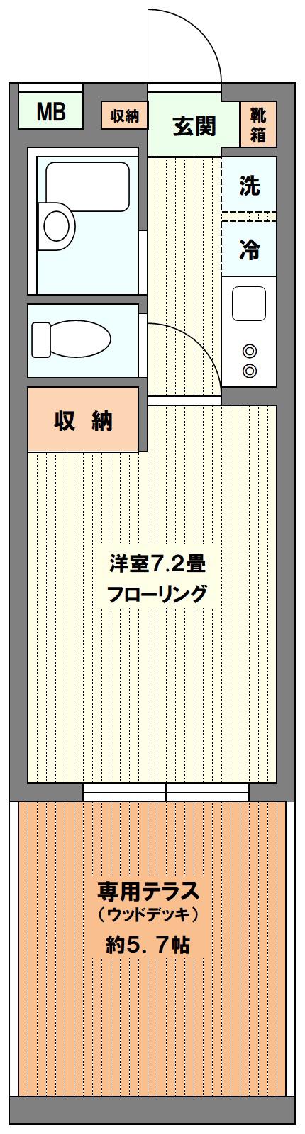 ルシエル(1K/1階)の間取り写真