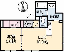 フルールK(1LDK/1階)の間取り写真