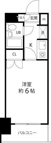 マイルストン東久留米(1K/9階)の間取り写真