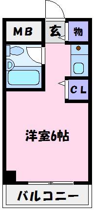 ベルネージュ峯尾(1K/4階)の間取り写真