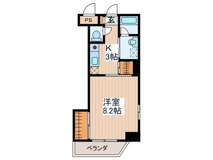 山本ビル(1K/2階)の間取り写真