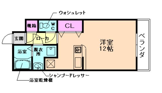 ハイトピア箕面(1K/5階)の間取り写真