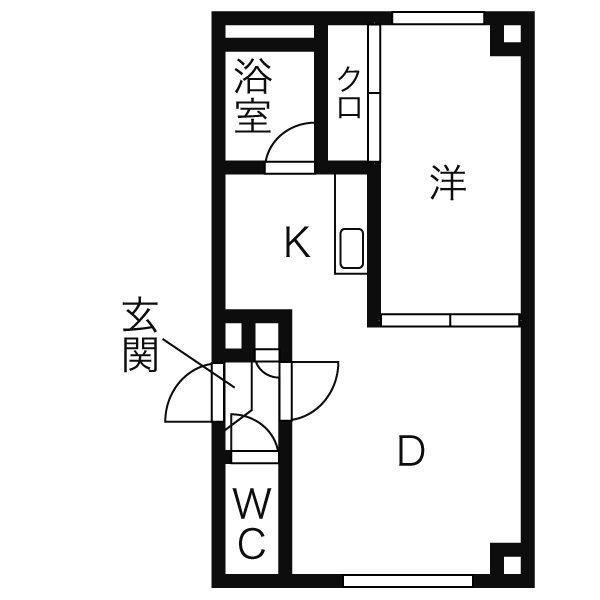 モアニューストリート(1LDK/1階)の間取り写真