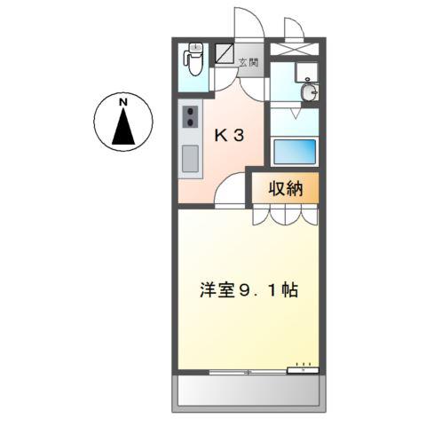 アビタシオン朝日(1K/1階)の間取り写真