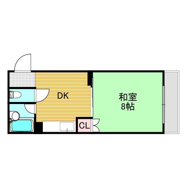 ジュネス第一(1DK/2階)の間取り写真
