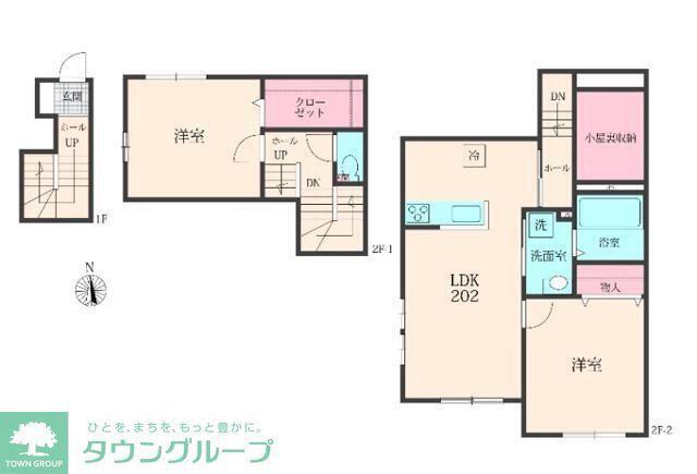 BELLE LEADおおたかの森I(2LDK/2階)の間取り写真