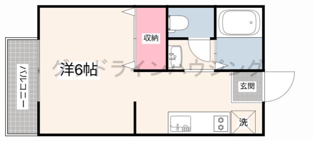 サンライフ・アイA棟(1K/2階)の間取り写真
