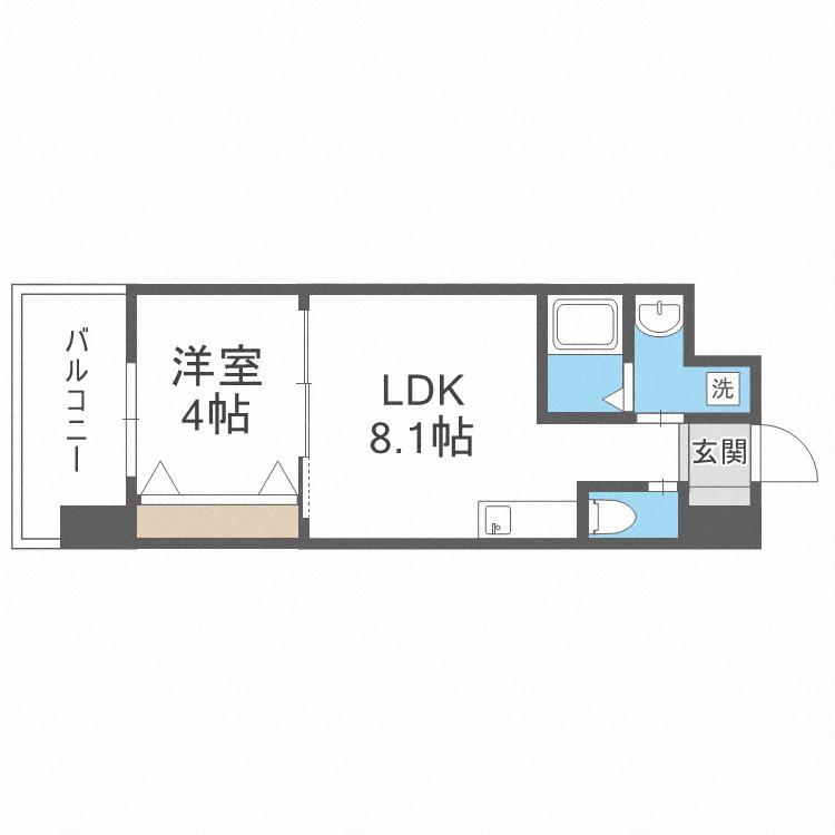 FDS PREX(1LDK/12階)の間取り写真