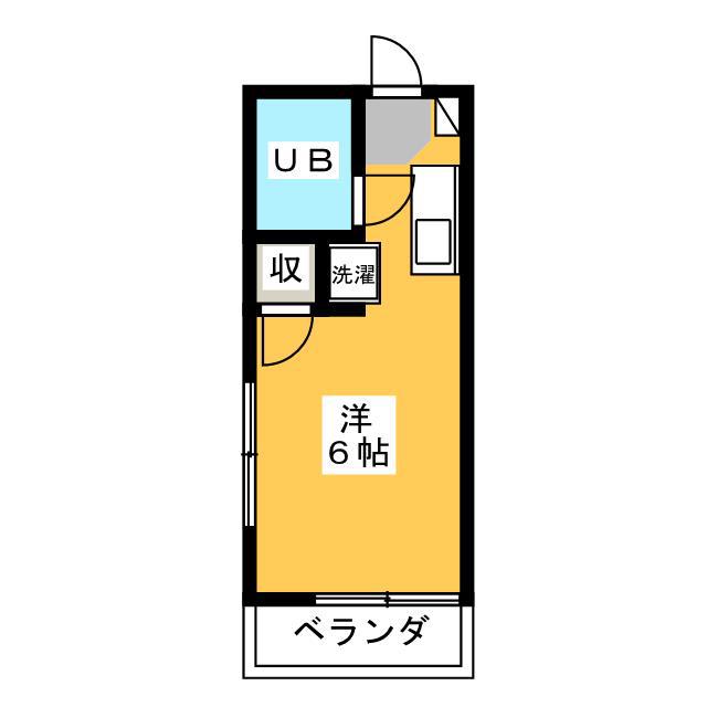 ヴィルヌーヴ西調布II(ワンルーム/2階)の間取り写真