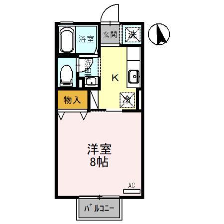 ミレーネ(1K/1階)の間取り写真