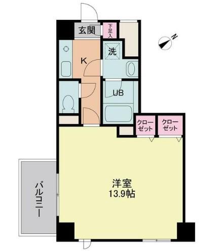 コートプラザ調布(1K/2階)の間取り写真