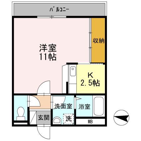 エストレノ(1K/3階)の間取り写真