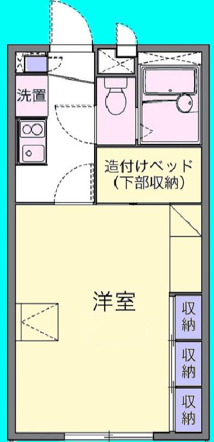 ＪＲ本四備讃線 茶屋町駅 徒歩24分 2階建 築26年(1K/1階)の間取り写真