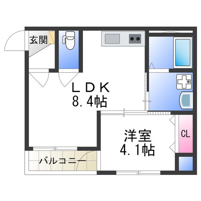 DOAHN加美正覚寺(1LDK/1階)の間取り写真