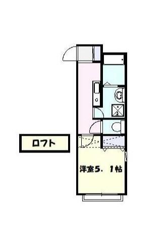アパートメント枡形(1K/1階)の間取り写真
