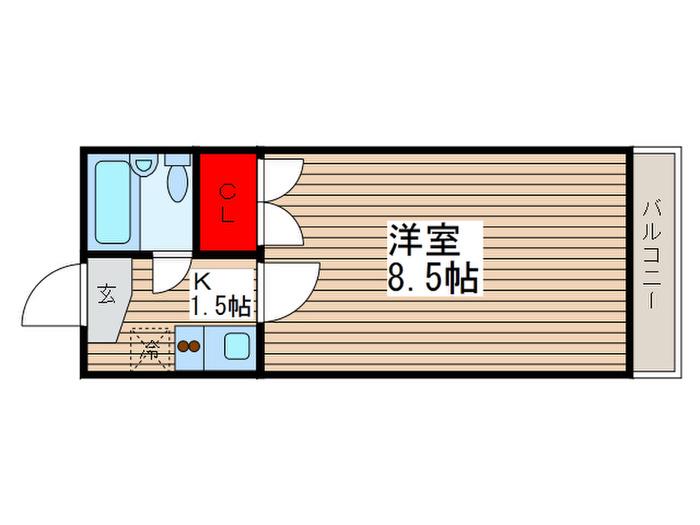 ハイツコシヅカ(1K/1階)の間取り写真