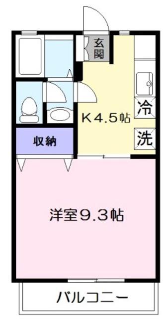 ミ・ハイム(1DK/2階)の間取り写真
