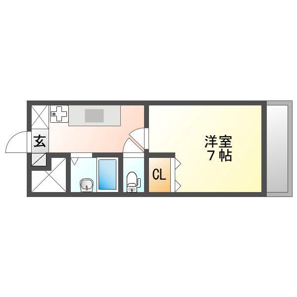 入江第二ビル(1K/3階)の間取り写真