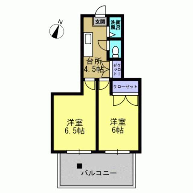 アルティメイト高砂(2DK/4階)の間取り写真