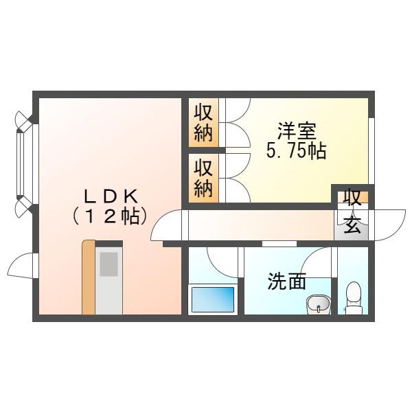 プレシャスM・S(1LDK/1階)の間取り写真