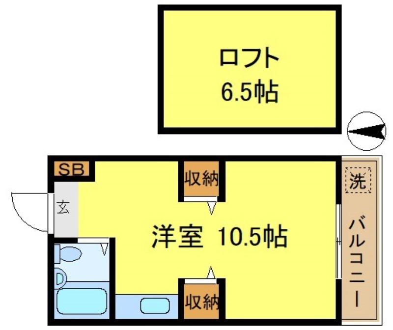 コーポアルカディア(ワンルーム/2階)の間取り写真