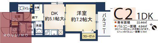 グレースTM(1DK/6階)の間取り写真