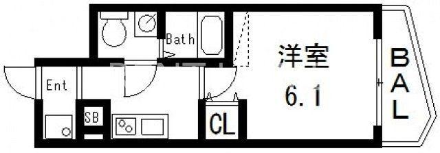 TLRレジデンス高井田(1K/3階)の間取り写真