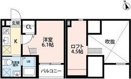 地下鉄鶴舞線 庄内緑地公園駅 徒歩7分 2階建 築9年(1K/2階)の間取り写真