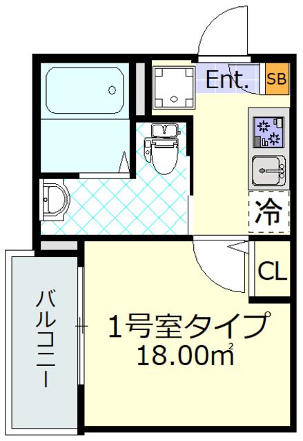 オーガスタコート下井草(1K/1階)の間取り写真