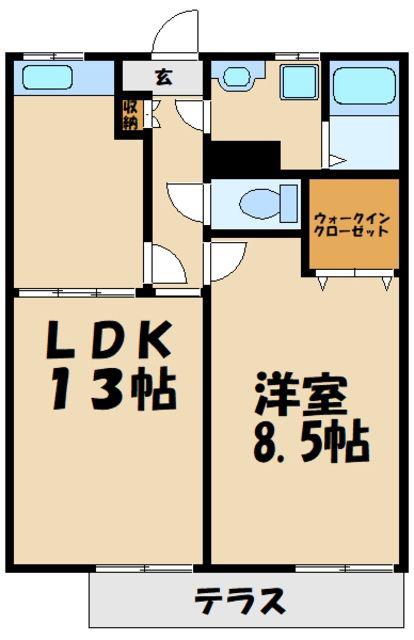 タウンコート共和(1LDK/1階)の間取り写真