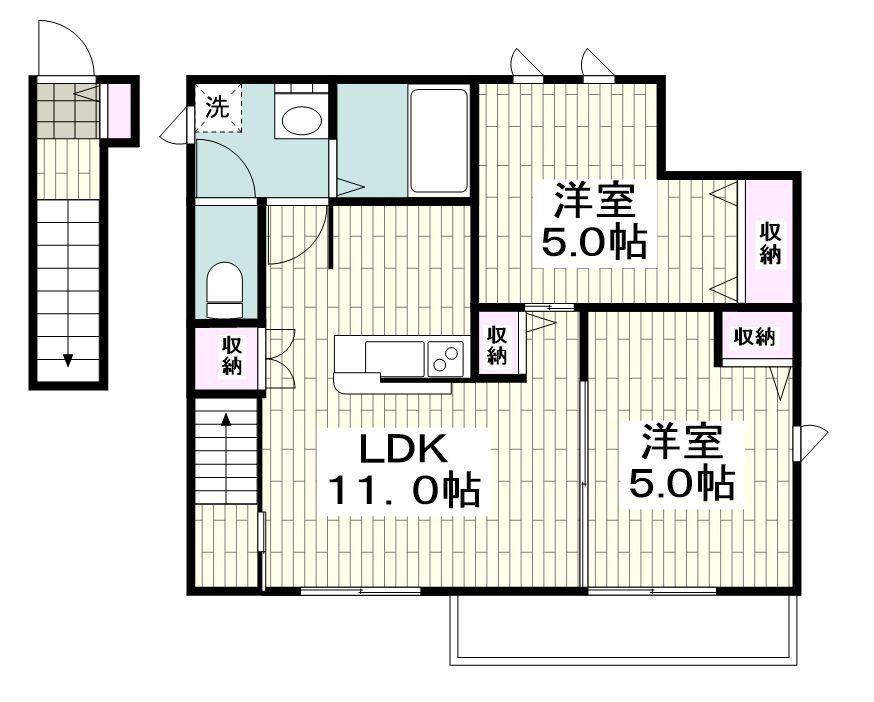 CLAIR MAISON(2LDK/2階)の間取り写真