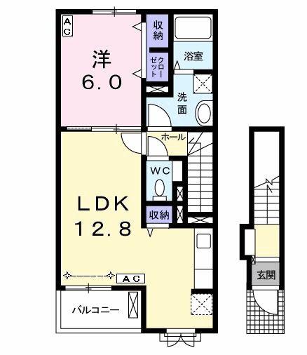 レトワール(1LDK/2階)の間取り写真