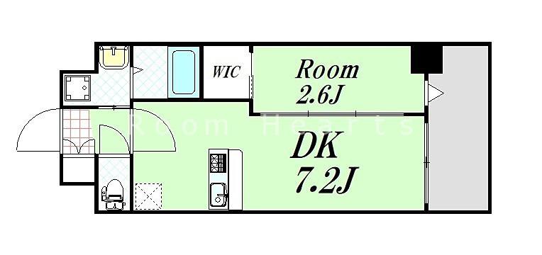 セレニテ江坂アリア(1DK/9階)の間取り写真